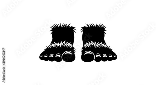Foto Feet covered in thick fur represent a mythical creature or a humorous depiction of hairy extremities