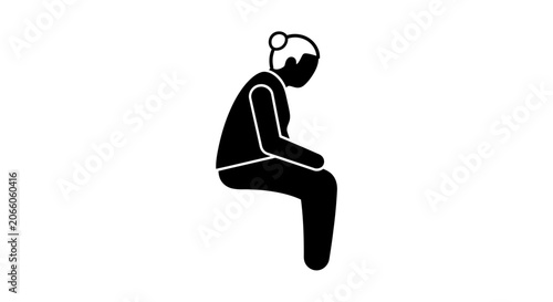 Fotografía Person sitting in a hunched posture reflects deep contemplation or a state of mental exhaustion