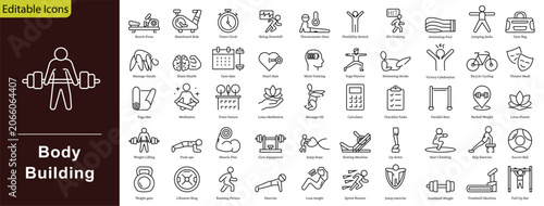 Obraz na płótnie Body Building icon set