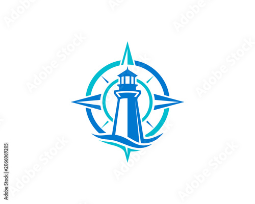 Compass lighthouse logo