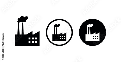 Manufacturing Plant Emissions Icon Vector Graphic