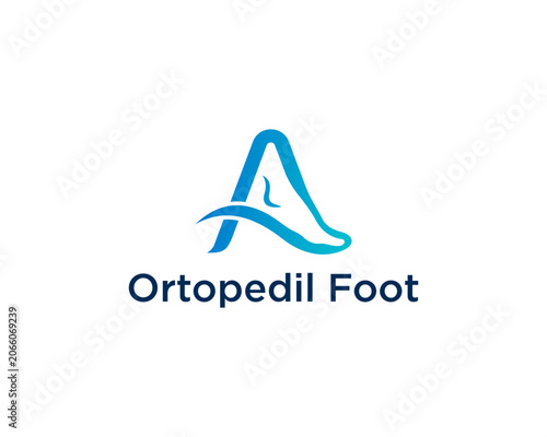 Ortopedil foot letter A logo
