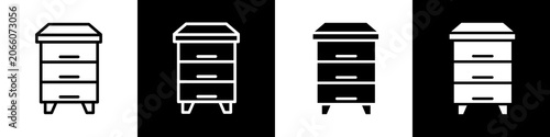 Canvastavla Bee farm black and white icon design concept