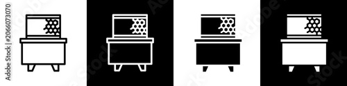 Tableau sur toile Beekeeping tools black and white icon design concept