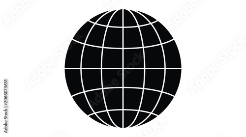 Globe shows the world on white space.