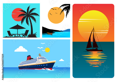 Tropical Sunset & Ocean Travel