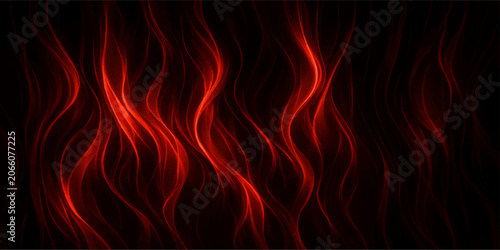 Foto Fiery red glowing abstract curves dance across a dark, enigmatic background, creating a visually striking and energetic artistic display