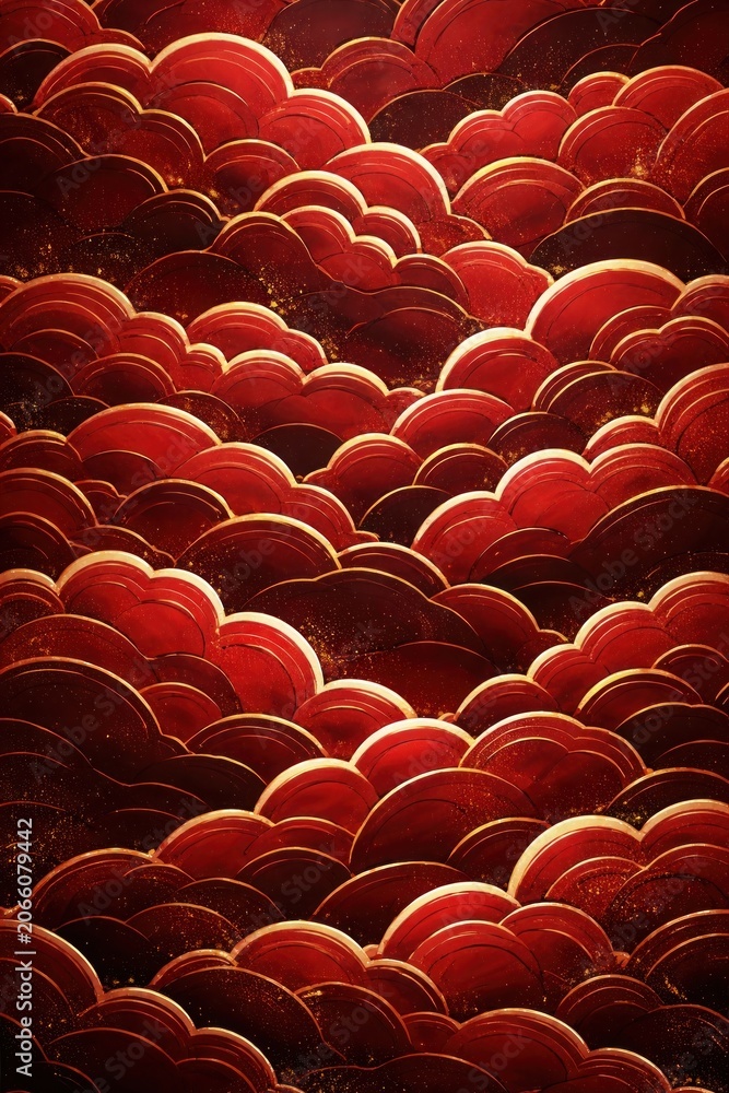 Obraz premium Vibrant red abstract cloudscape