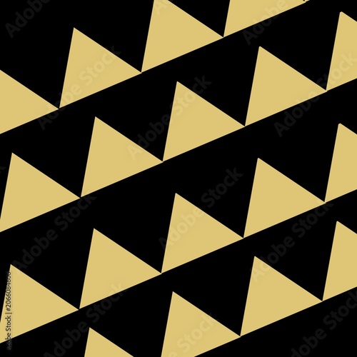 Black and Gold Triangle seamless pattern