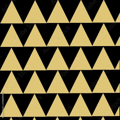 Black and Gold Triangle seamless pattern