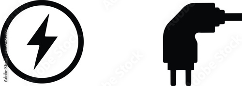 Electric Plug and Power Energy Icons Set Isolated Vector Symbol Collection