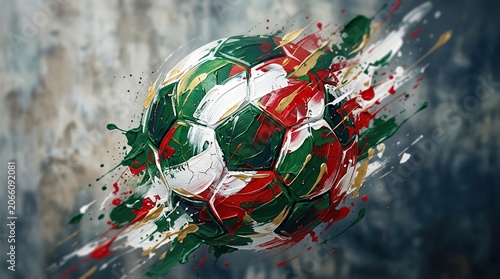 Abstract Soccer Ball Splash Paint