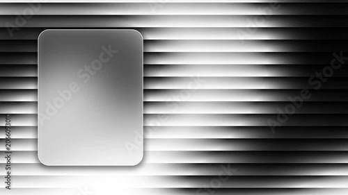 Black and White Horizontal Stripes Background with Glass Morphism Card Seamless Loop