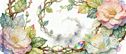 Whimsical Botanical Garden Watercolor Art