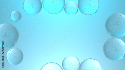Light Blue 3D Glass Bubble Frame Background
