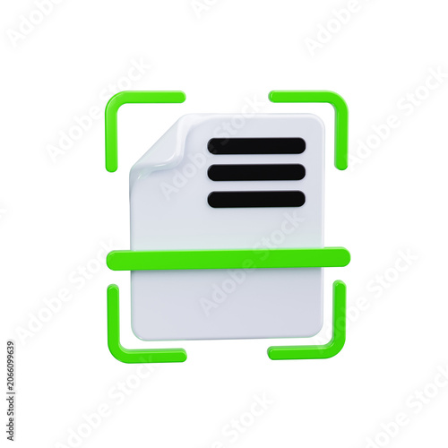 Scanning 3d render icons