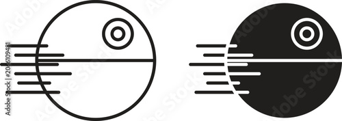 Death star icon for web. Thin outline icons pack. Vector illustration