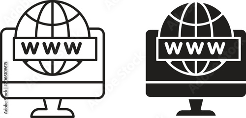 Photos Domain icon for web. Thin outline icons pack. Vector illustration