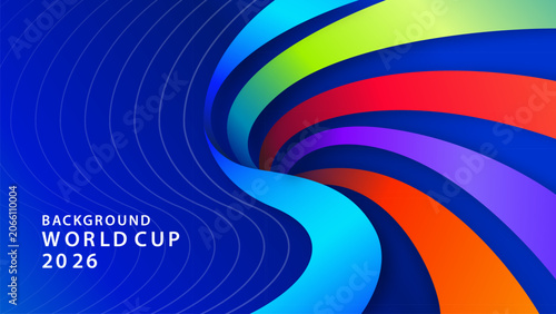 Colorful abstract world cup background illustration