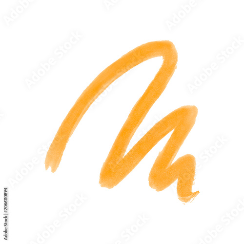Isolated abstract paint brush stroke on transparent background. Colorful artistic texture for creative design, decoration and digital art.