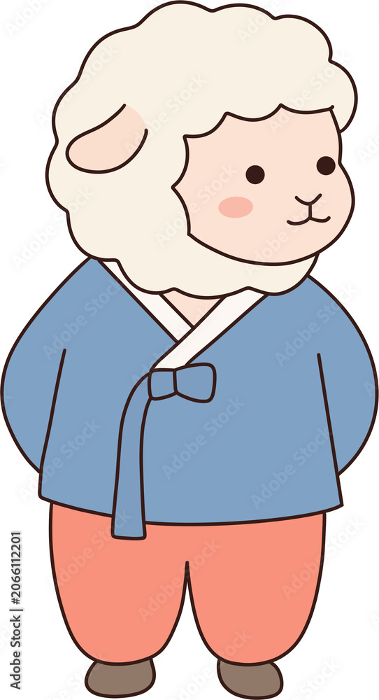 Fototapeta premium Sheep in Hanbok