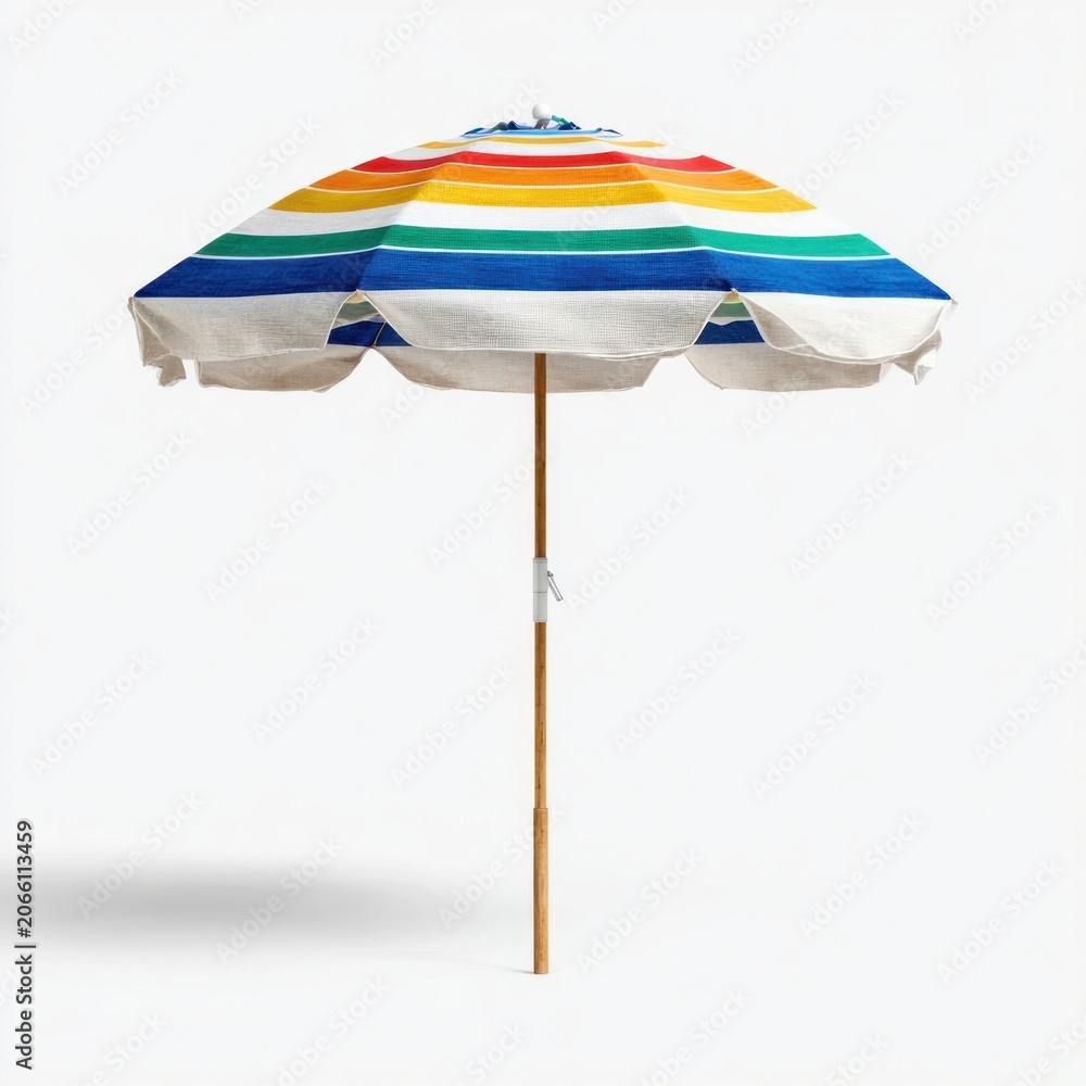 Obraz premium Colorful striped beach umbrella