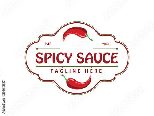 Εκτύπωση καμβά Hot chili pepper logo design