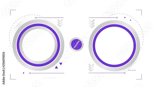 Blue ball inside concentric black and white rings.