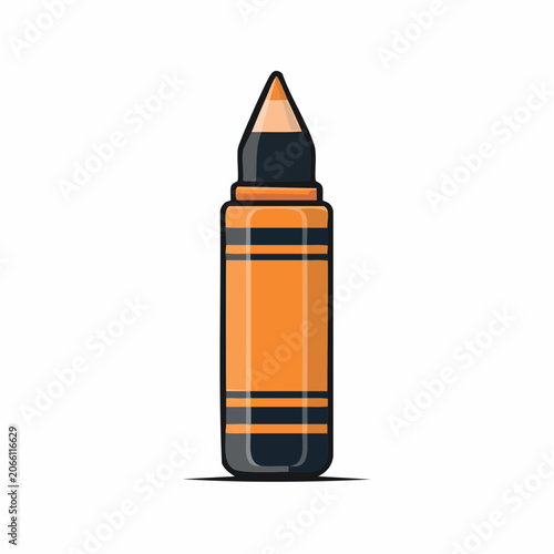 Orange Crayon Illustration