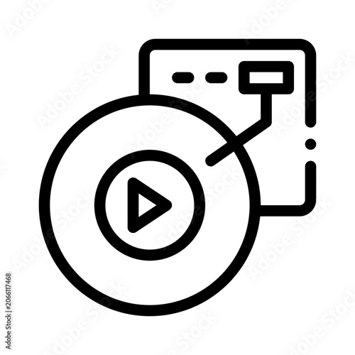 Photography jazz record line icon