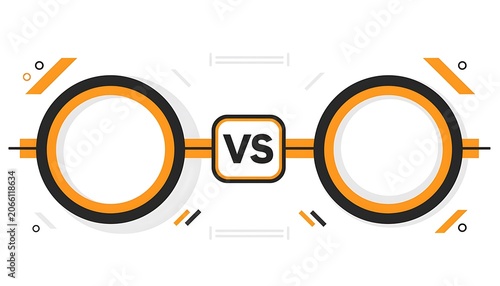 Abstract comparison between two orange circles.