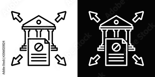 Foto Policy Conflict Icon White And Black Background Style