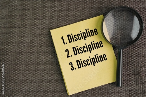 Fotografie Three times the word is repeated or said Discipline Discipline Discipline
