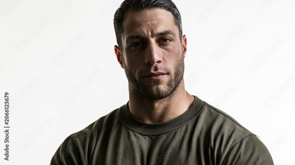 Obraz premium Emotional Labor Middle Eastern Man Workspace Composure