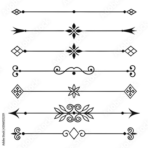 Ornate divider collection for luxury stationery.