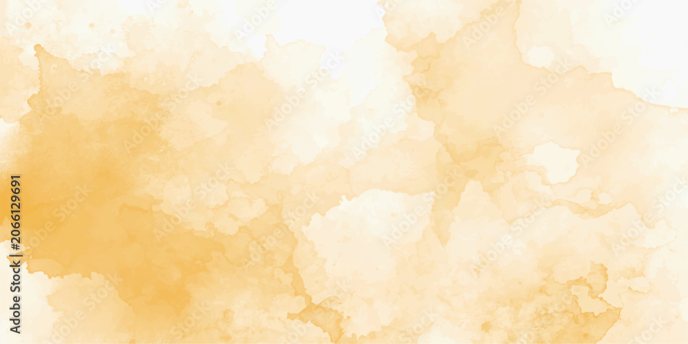 Obraz premium Abstract watercolor splash in warm amber tones, blending softly on a light canvas, creating a serene and artistic background.
