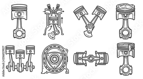 Automotive Engine Components: Pistons, Crankshaft, Rotary Motor