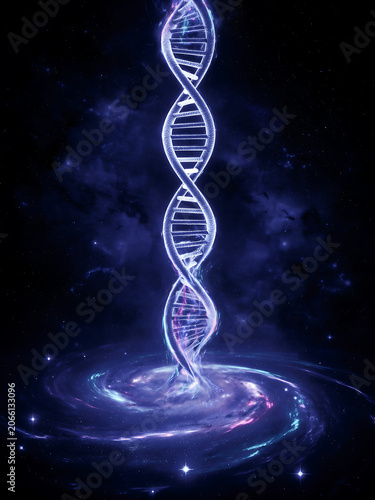 DNA Helix Coming Out or Ascending Through Space