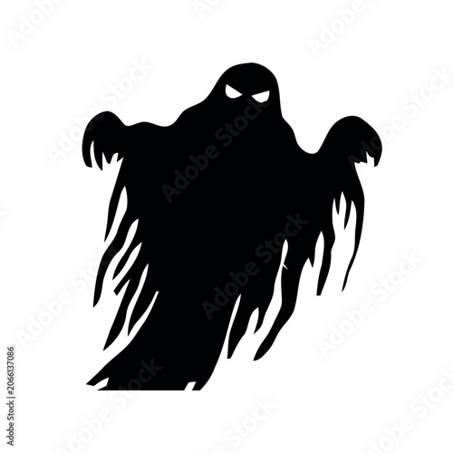 Ghost,Spooky Ghost Silhouette Halloween Vector Illustration