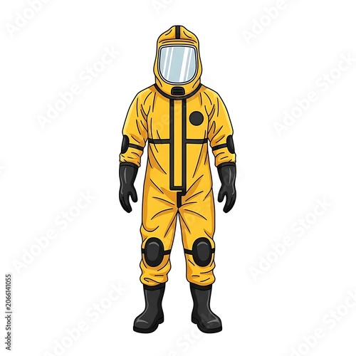 Construction worker in yellow safety gear outdoors.