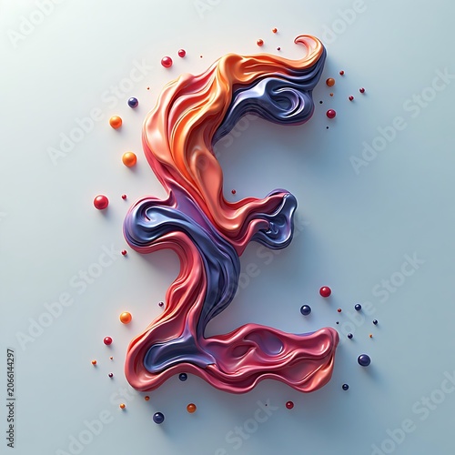 Abstract Swirl Design Colorful Ornament on Light Background