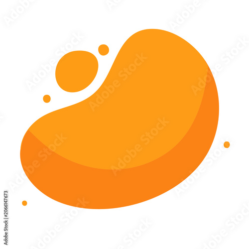 Orange Abstract Blob Icon on Transparent Background