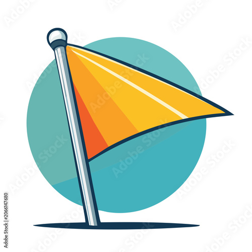 Orange and Yellow Signal Flag on Pole