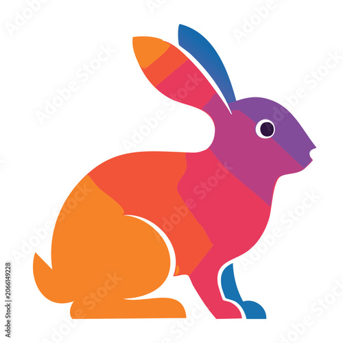 Colorful abstract rabbit illustration