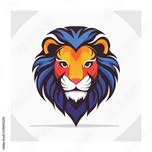 Stylized Lion Head Graphic