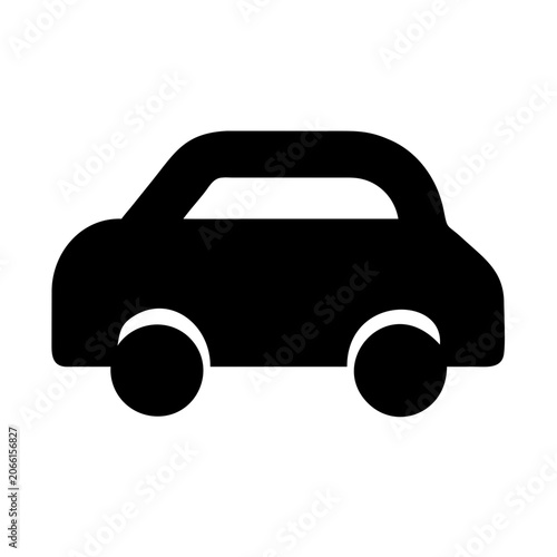 Isolated Black Silhouette of Car on White Background – Automotive Vector Illustration