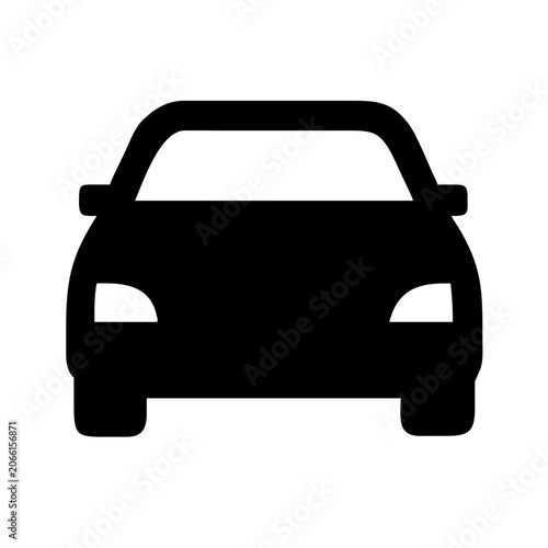 Isolated Black Silhouette of Car on White Background – Automotive Vector Illustration