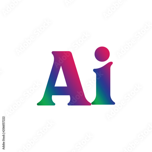 unique gradient Ai text FULL OF COLORS