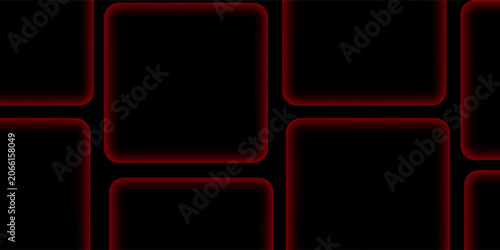 Tableau sur toile Futuristic Glowing Red Square Pattern Technology Background
