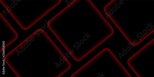 Fotografie Futuristic Glowing Red Square Pattern Technology Background